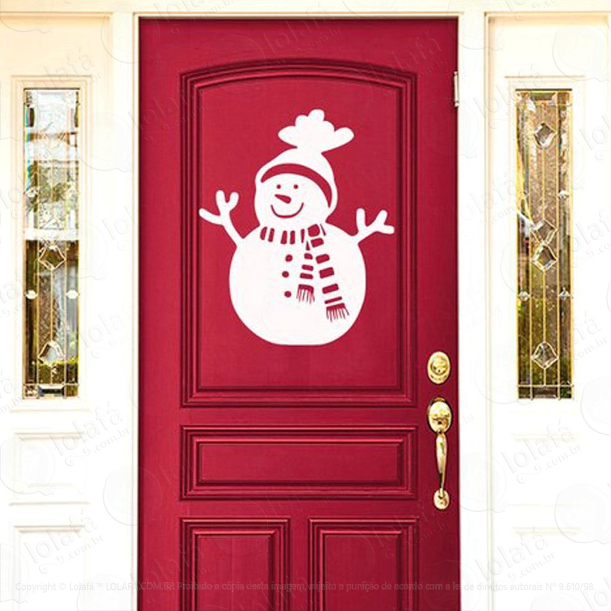boneco de neve adesivo de natal para vitrine, parede, porta de vidro - decoração natalina mod:58