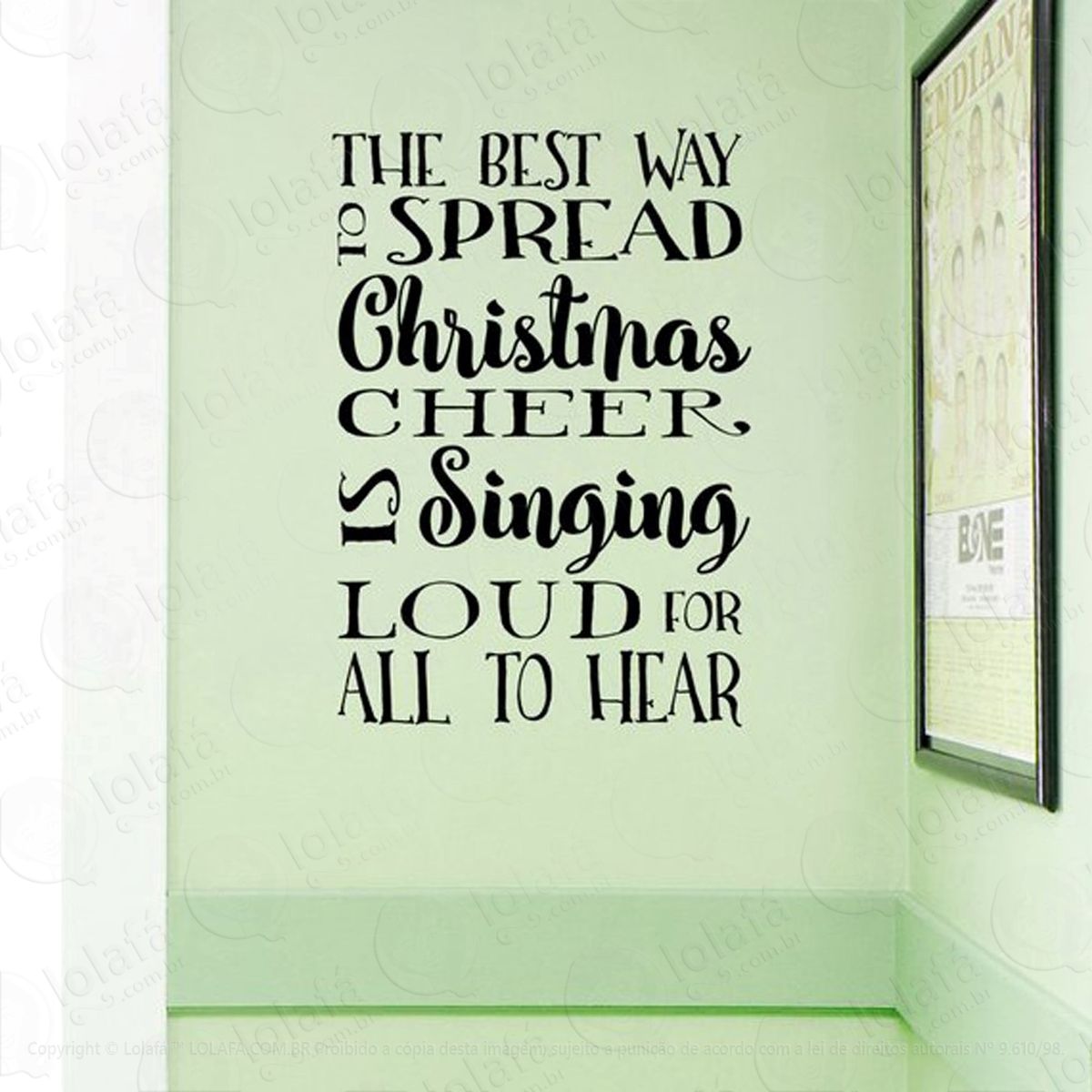 linda mensagem adesivo de natal para vitrine, parede, porta de vidro - decoração natalina mod:125