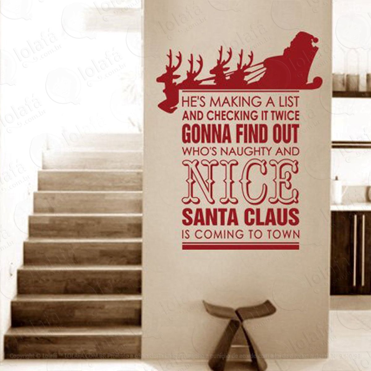 frase adesivo de natal para vitrine, parede, porta de vidro - decoração natalina mod:134