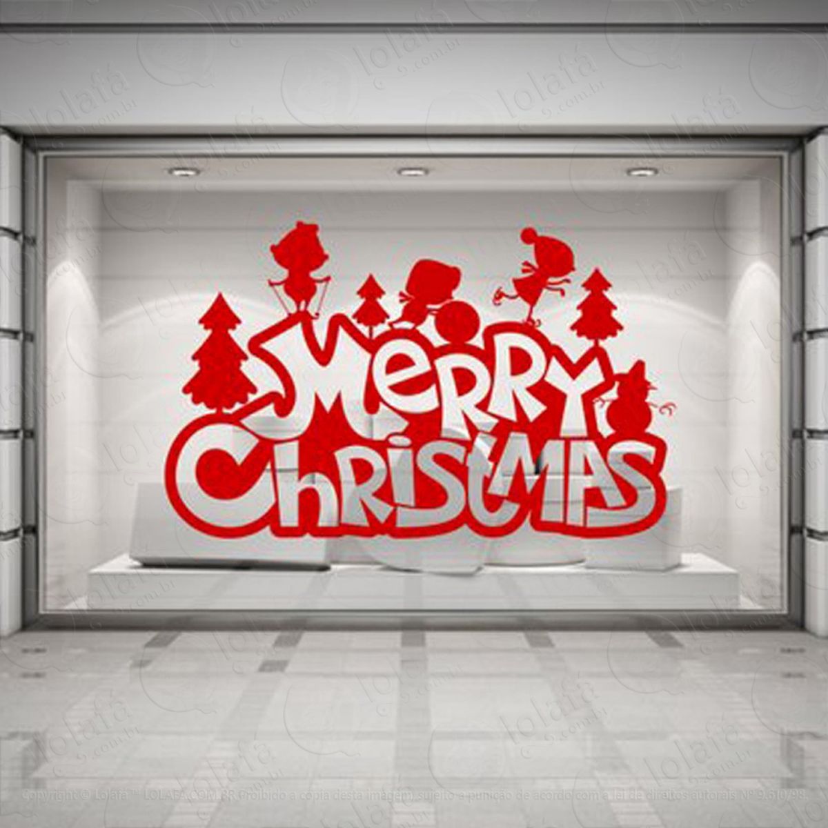frase adesivo de natal para vitrine, parede, porta de vidro - decoração natalina mod:135