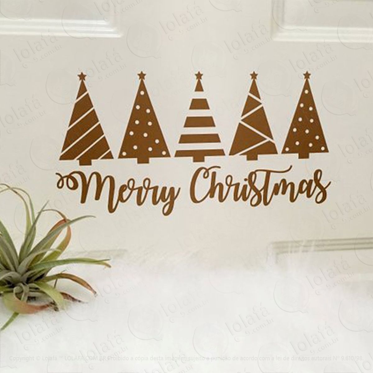 pinheiros adesivo de natal para vitrine, parede, porta de vidro - decoração natalina mod:193