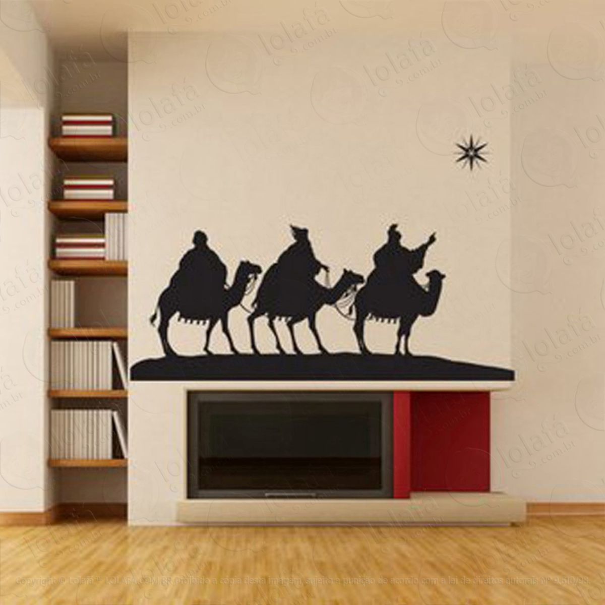 reis magos adesivo de natal para vitrine, parede, porta de vidro - decoração natalina mod:205
