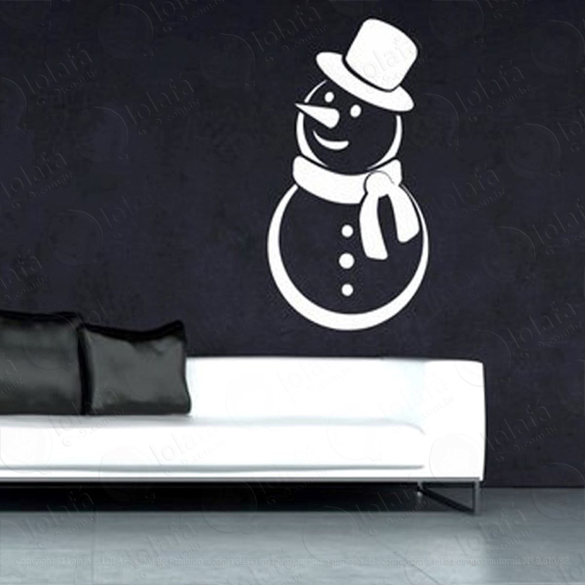 snowman adesivo de natal para vitrine, parede, porta de vidro - decoração natalina mod:250