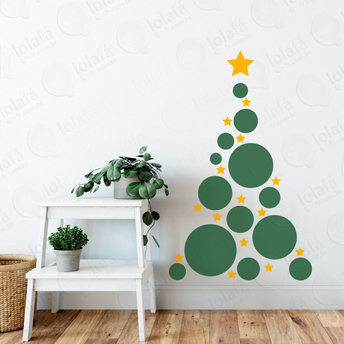 Árvore adesivo de natal para vitrine, parede, porta de vidro - decoração natalina mod:329