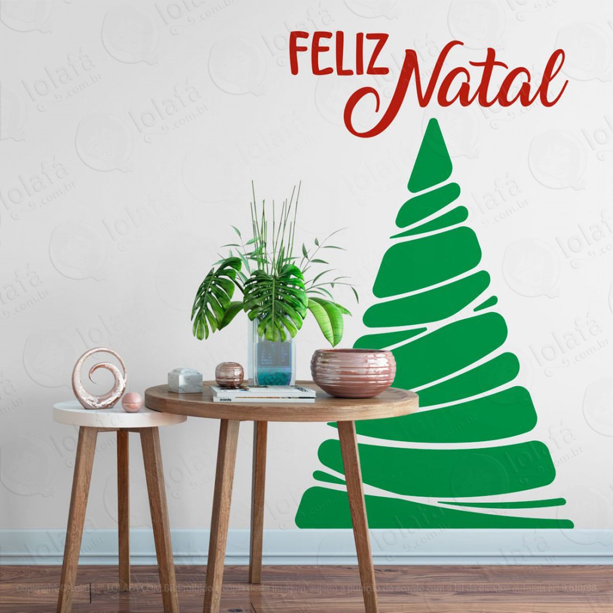 Árvore adesivo de natal para vitrine, parede, porta de vidro - decoração natalina mod:335