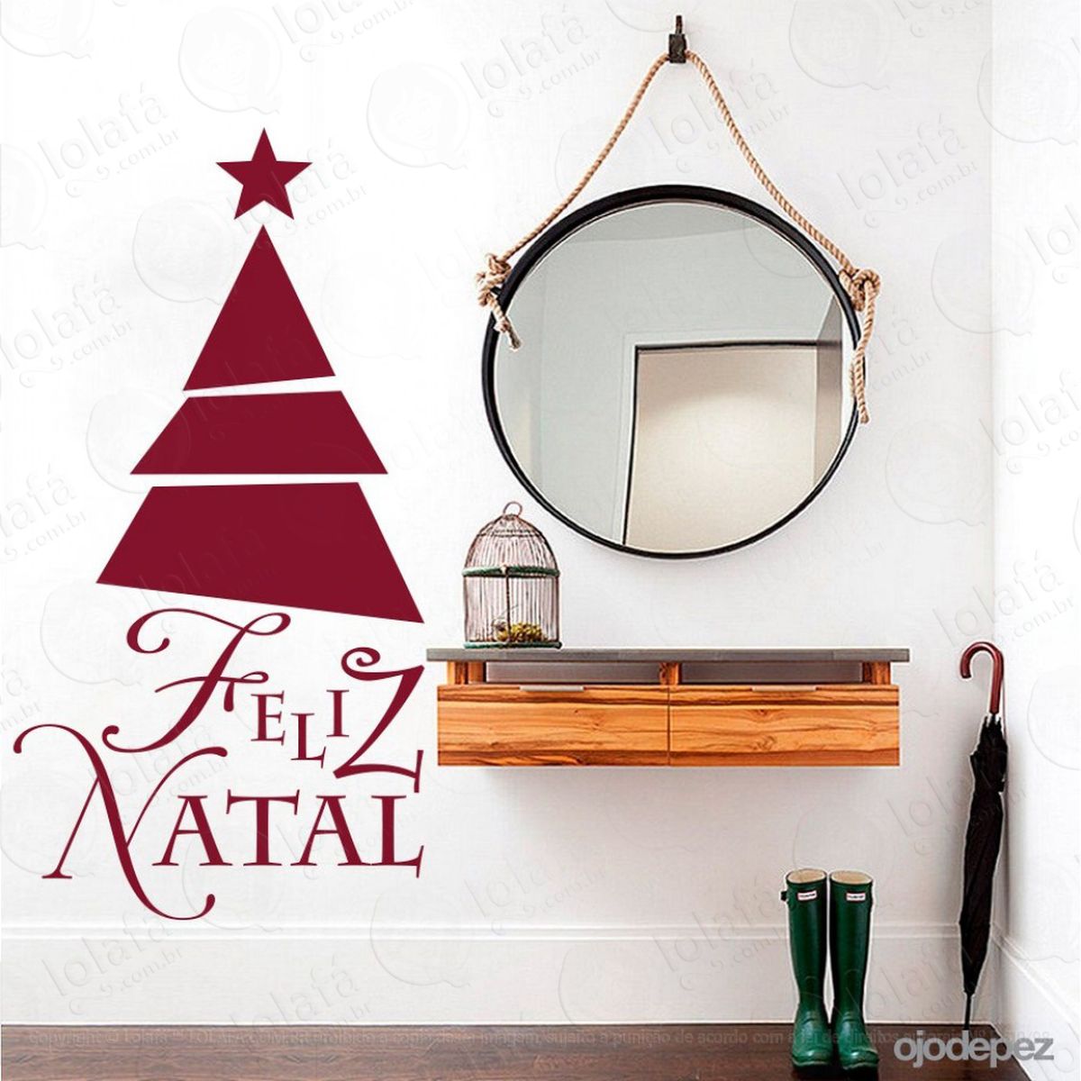 Árvore adesivo de natal para vitrine, parede, porta de vidro - decoração natalina mod:341