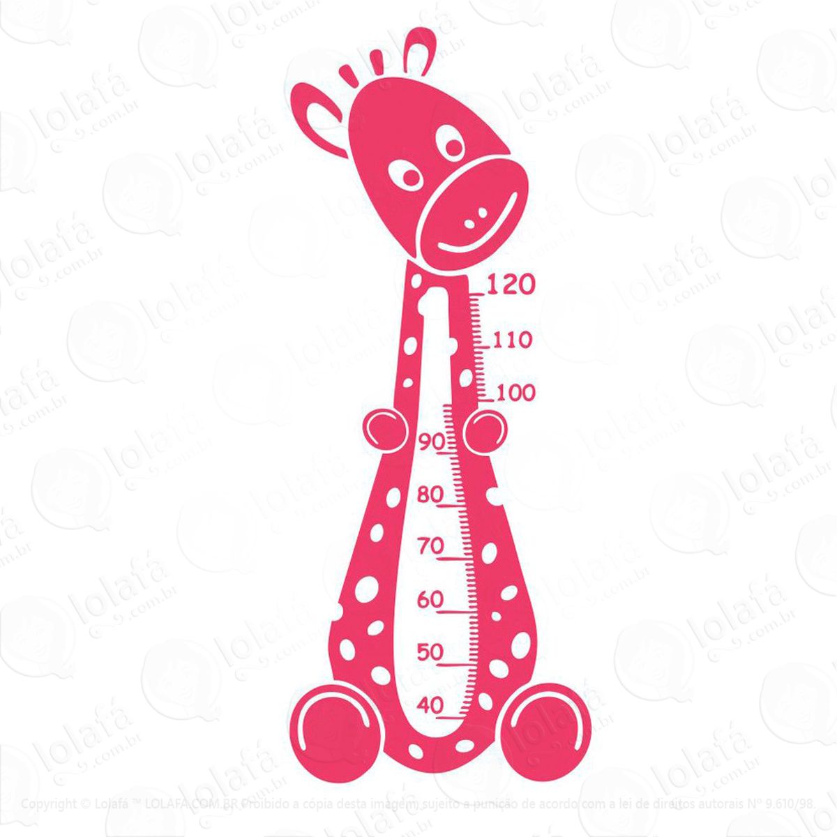 girafa adesivo régua de crescimento infantil, medidor de altura para quarto, porta e parede - mod:36
