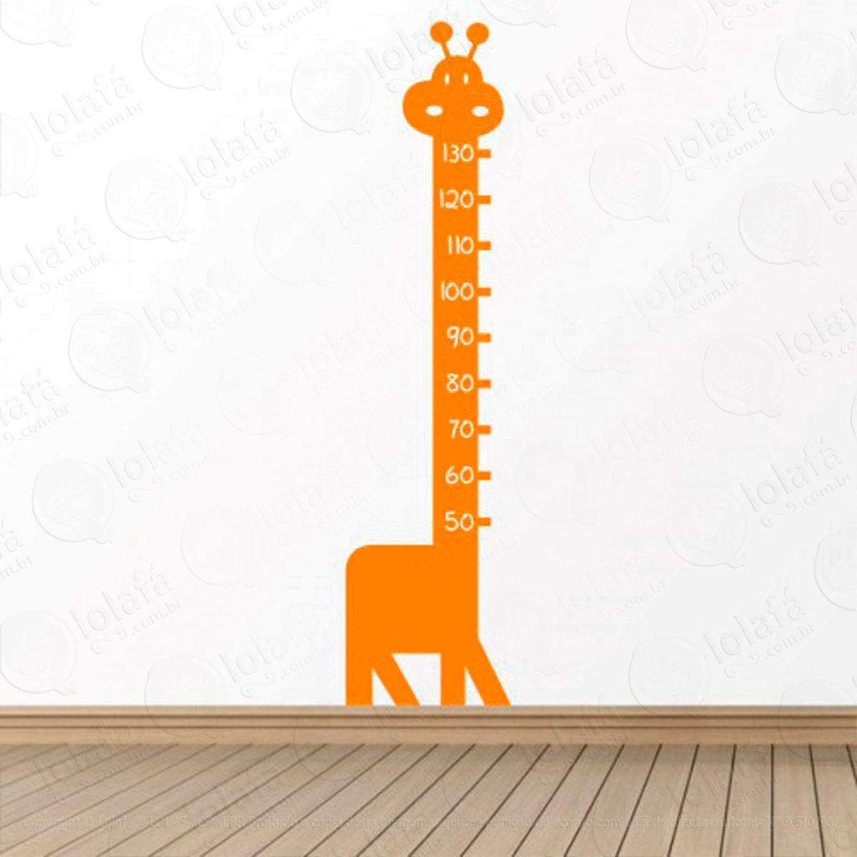 girafa adesivo régua de crescimento infantil, medidor de altura para quarto, porta e parede - mod:39
