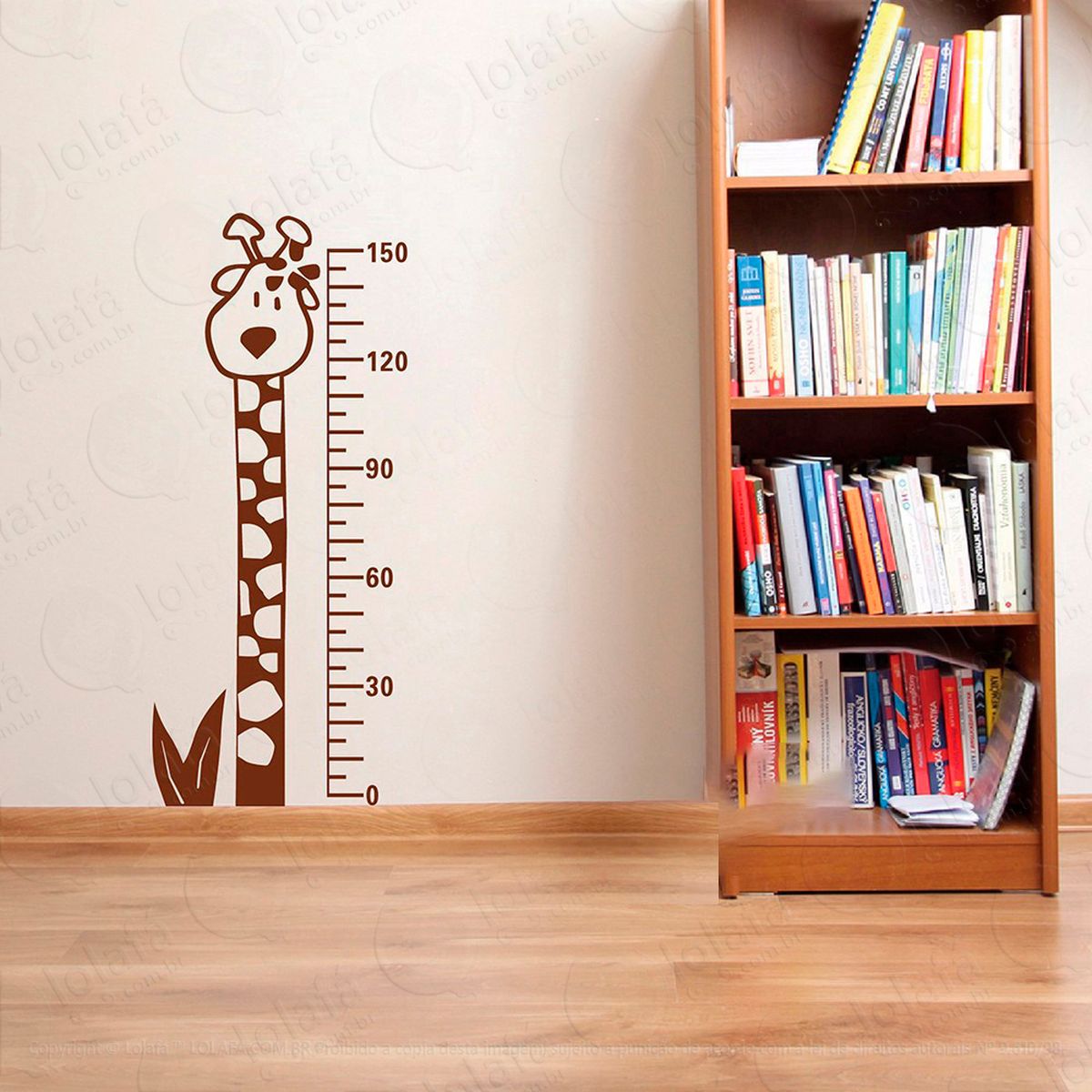 girafa adesivo régua de crescimento infantil, medidor de altura para quarto, porta e parede - mod:64
