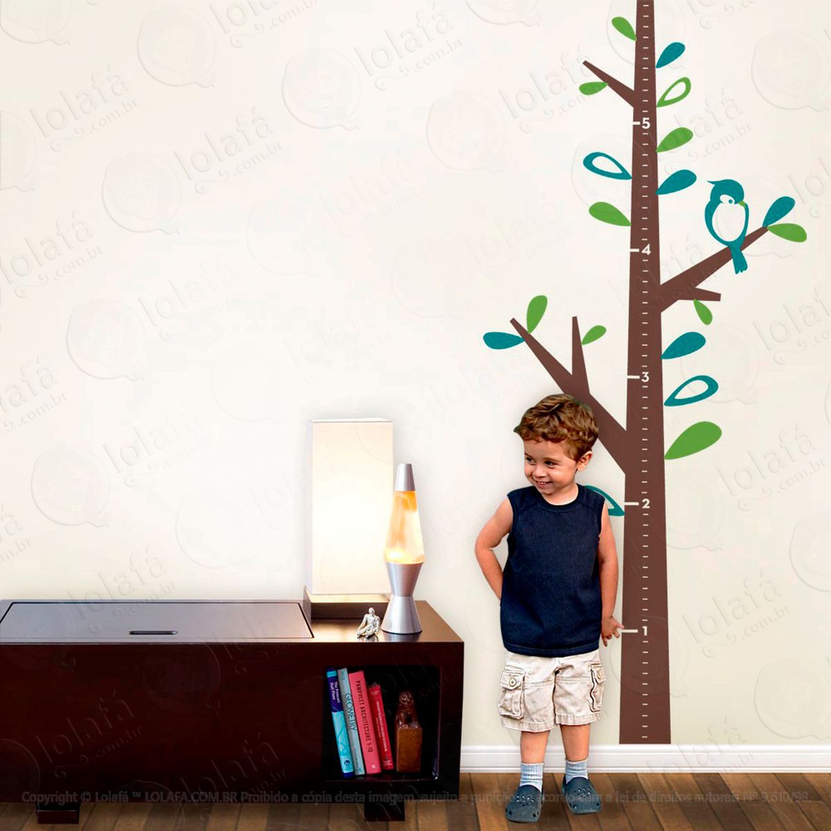 Árvore adesivo régua de crescimento infantil, medidor de altura para quarto, porta e parede - mod:66