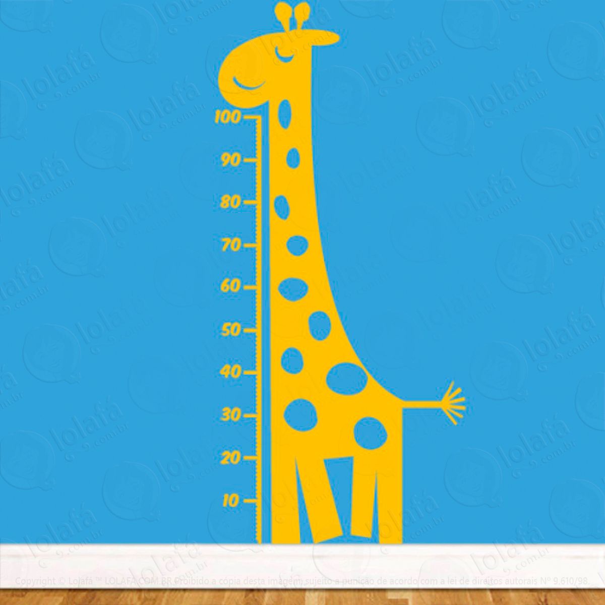 girafa adesivo régua de crescimento infantil, medidor de altura para quarto, porta e parede - mod:71