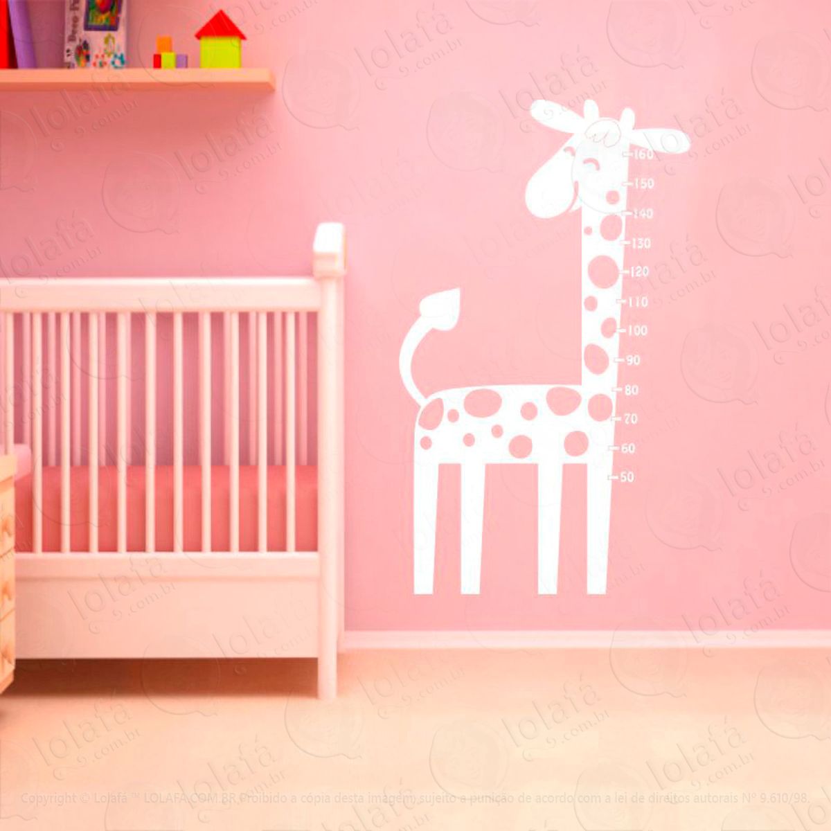 girafa adesivo régua de crescimento infantil, medidor de altura para quarto, porta e parede - mod:106