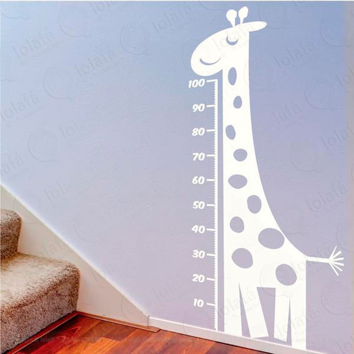girafa adesivo régua de crescimento infantil, medidor de altura para quarto, porta e parede - mod:118