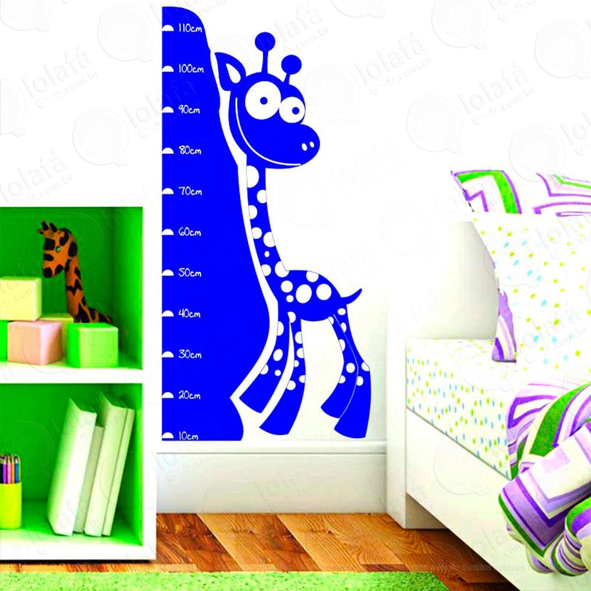 girafa adesivo régua de crescimento infantil, medidor de altura para quarto, porta e parede - mod:120