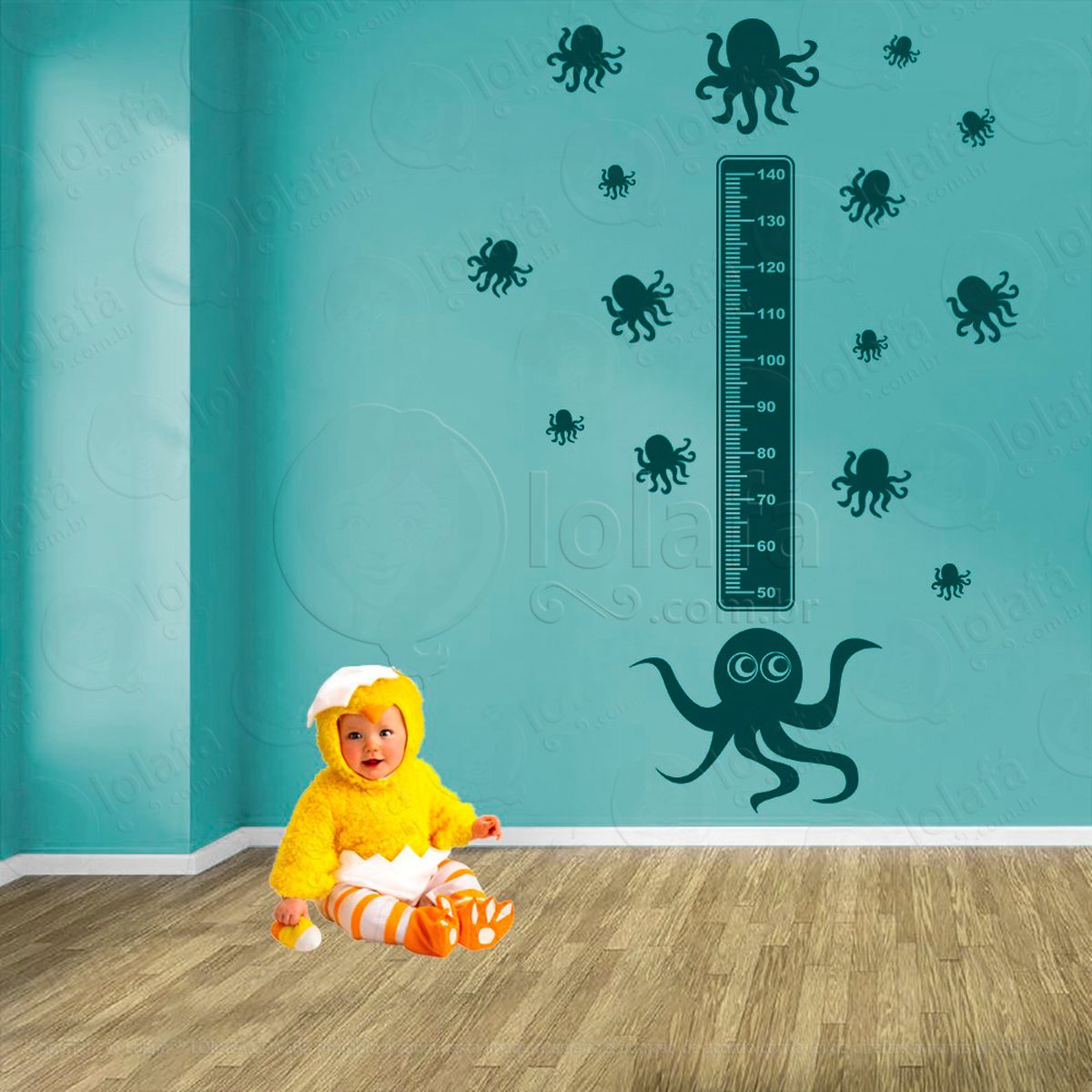 polvo e polvos adesivo régua de crescimento infantil, medidor de altura para quarto, porta e parede - mod:120