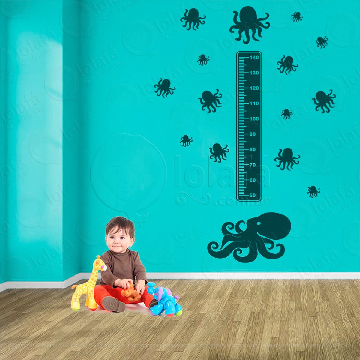 polvo e polvos adesivo régua de crescimento infantil, medidor de altura para quarto, porta e parede - mod:132
