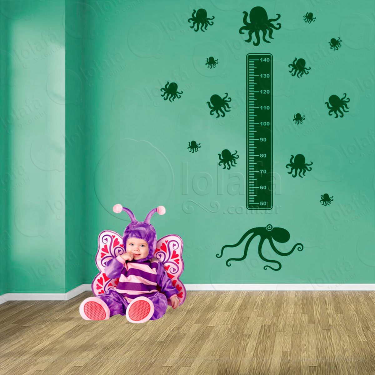 polvo e polvos adesivo régua de crescimento infantil, medidor de altura para quarto, porta e parede - mod:135