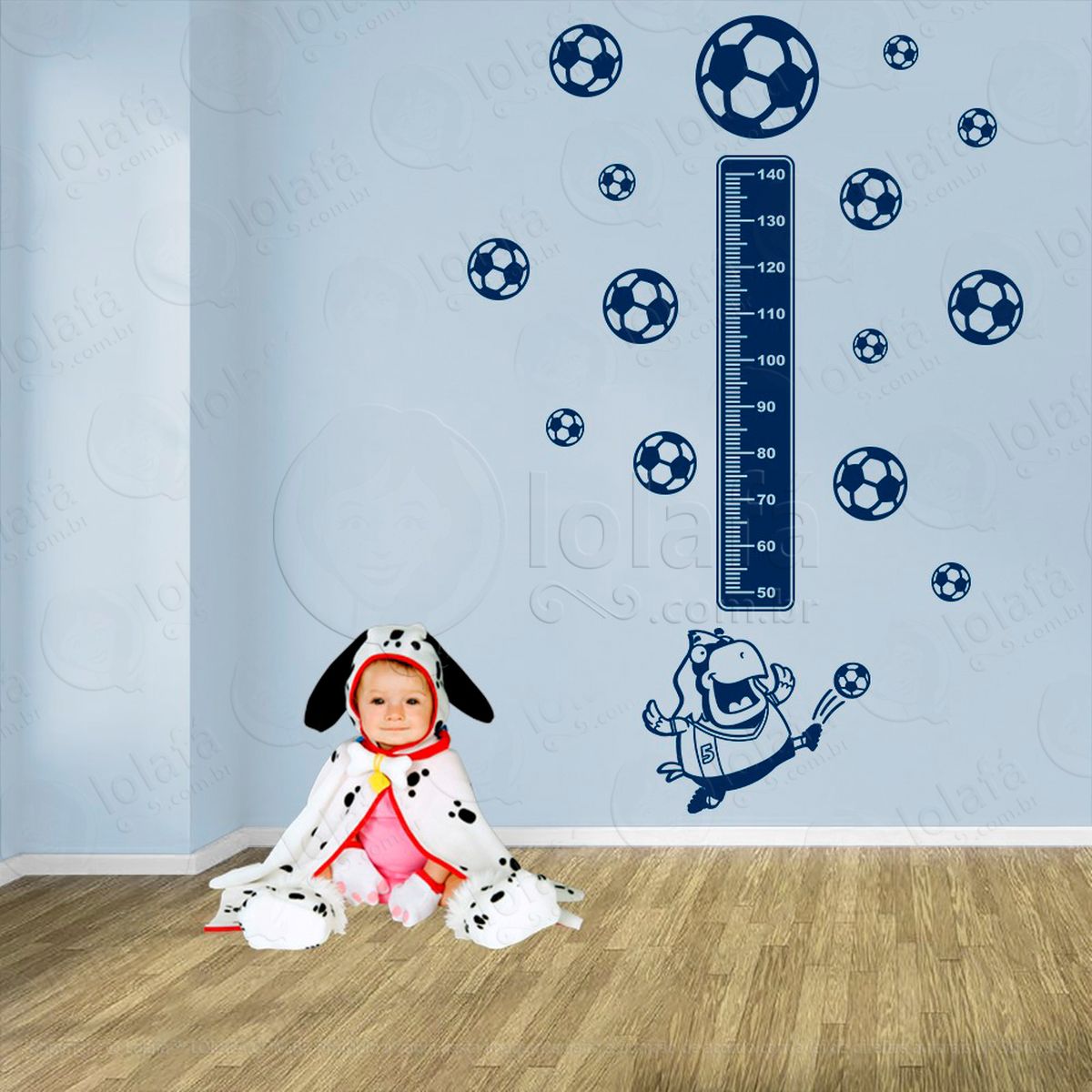 futebol e bolas de futebol adesivo régua de crescimento infantil, medidor de altura para quarto, porta e parede - mod:325