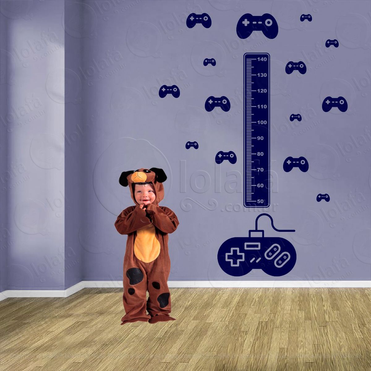 vídeo game e controles adesivo régua de crescimento infantil, medidor de altura para quarto, porta e parede - mod:722
