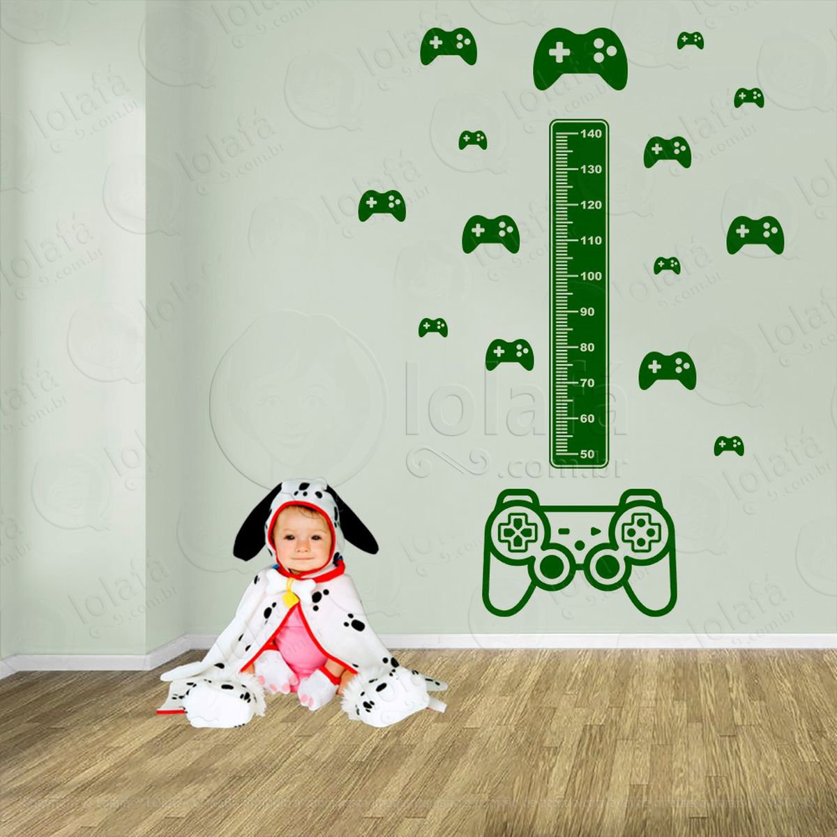 vídeo game e controles adesivo régua de crescimento infantil, medidor de altura para quarto, porta e parede - mod:725
