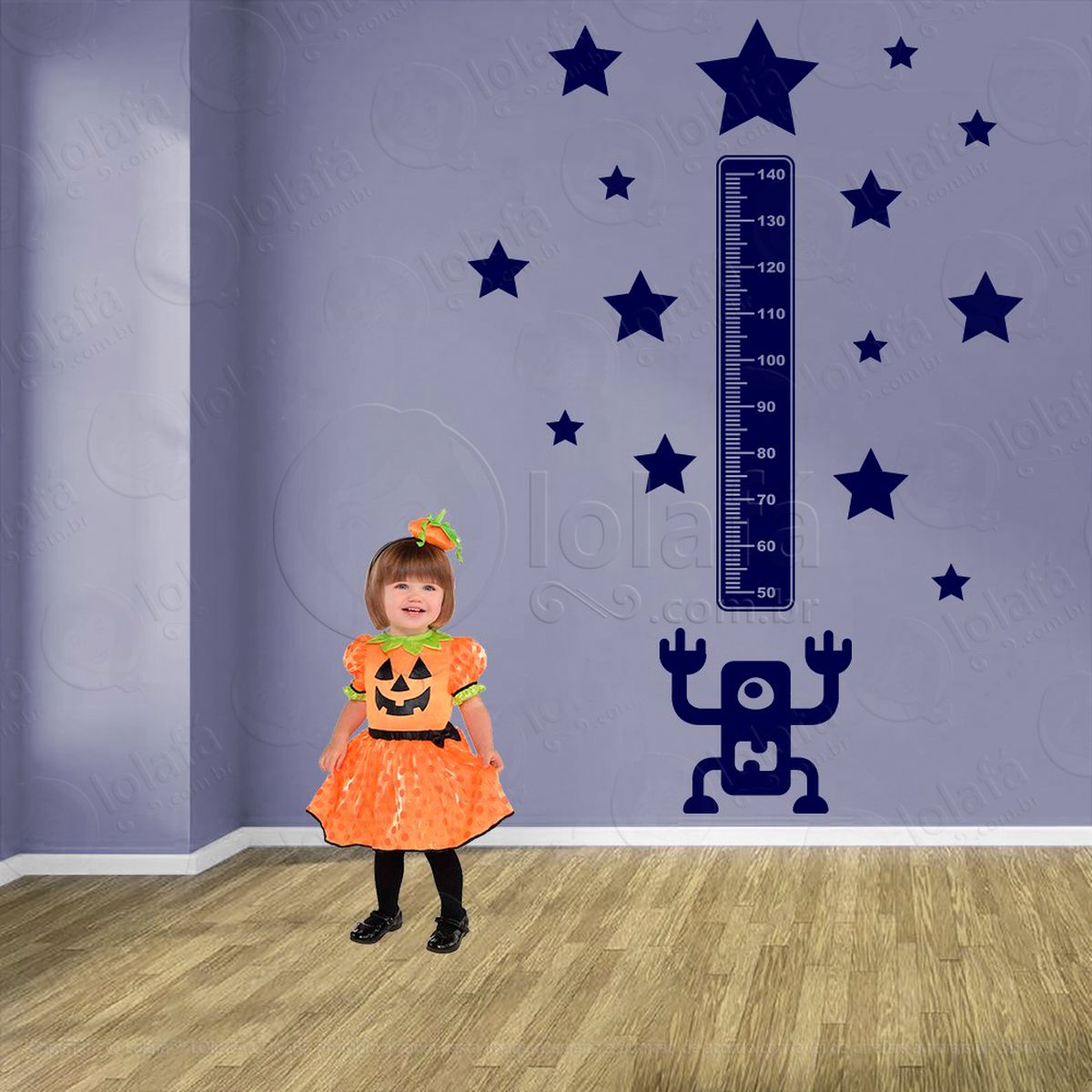 monstro e estrelas adesivo régua de crescimento infantil, medidor de altura para quarto, porta e parede - mod:1166