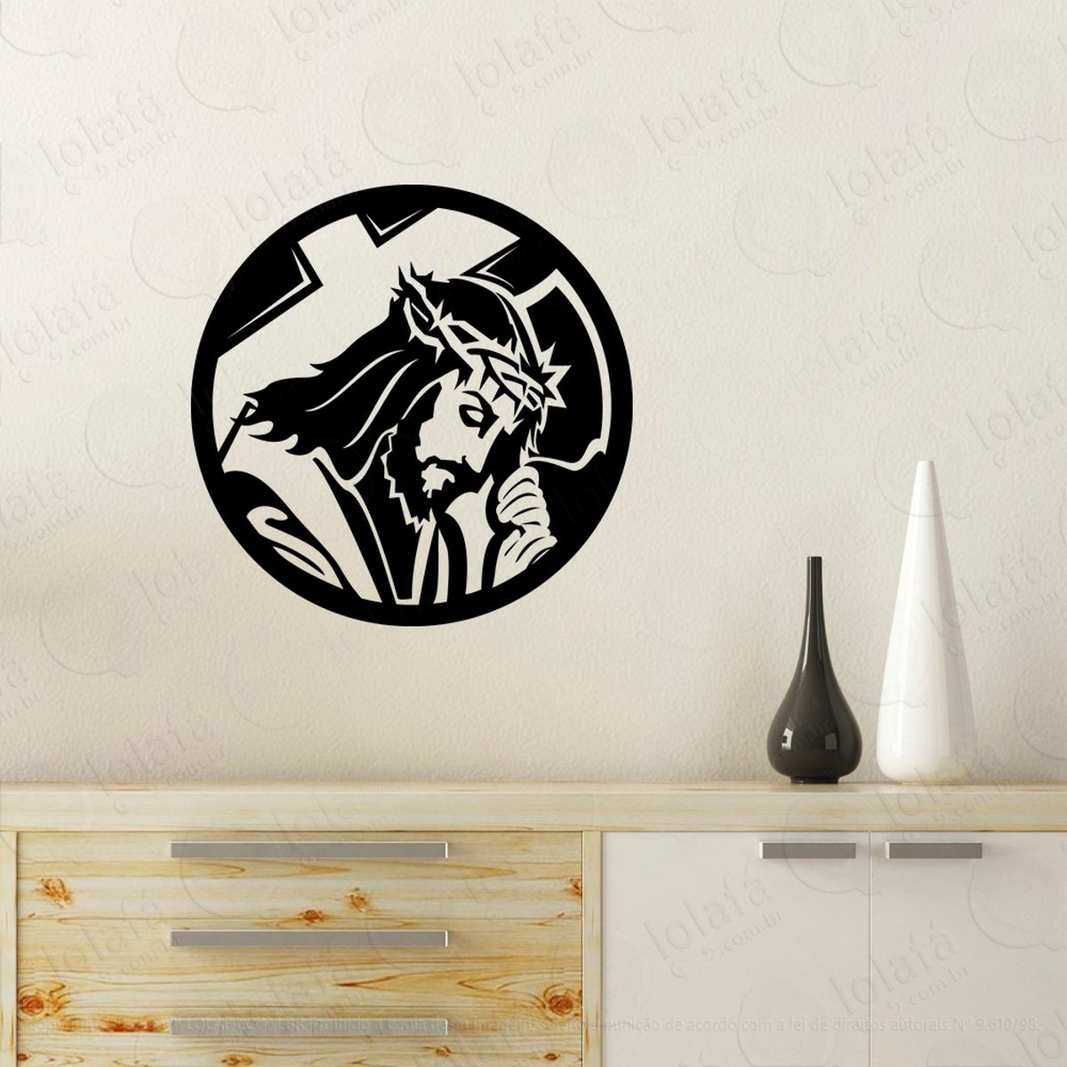 jesus cristo adesivo de parede decorativo para casa, quarto, sala e vidro - mod:1