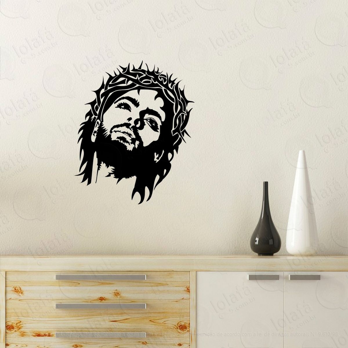 jesus cristo adesivo de parede decorativo para casa, quarto, sala e vidro - mod:2