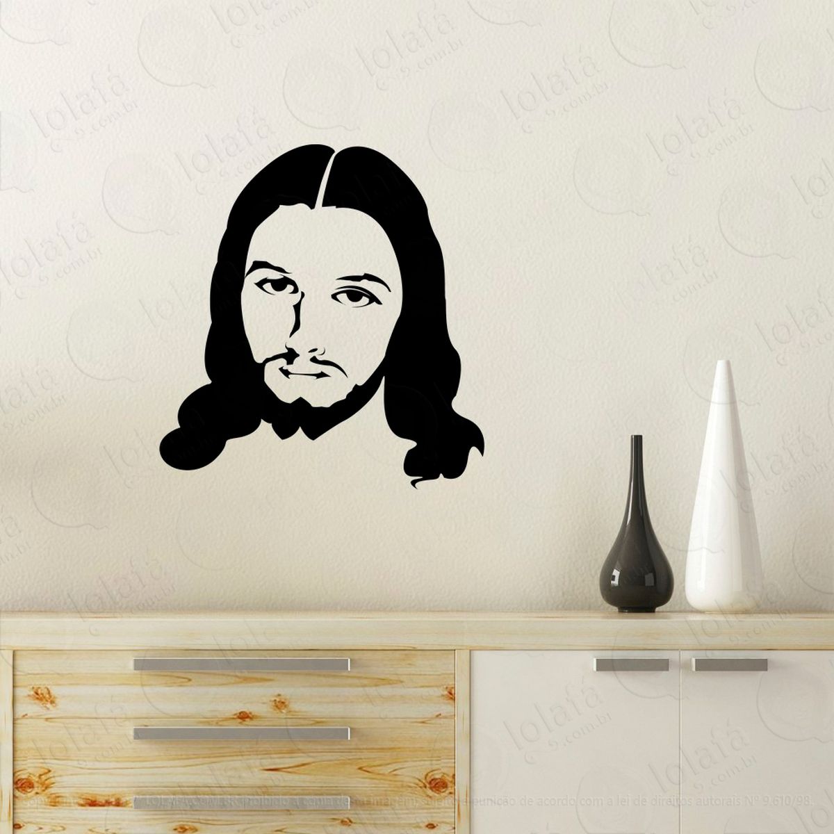 jesus cristo adesivo de parede decorativo para casa, quarto, sala e vidro - mod:3