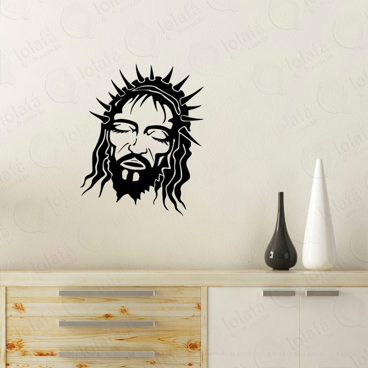jesus cristo adesivo de parede decorativo para casa, quarto, sala e vidro - mod:5