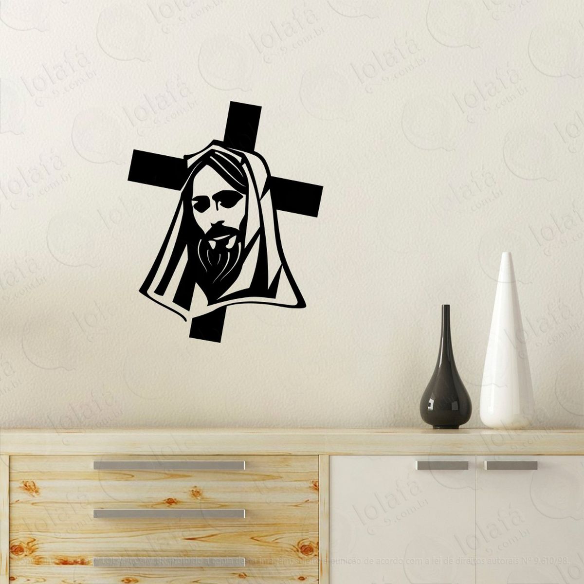 jesus cristo adesivo de parede decorativo para casa, quarto, sala e vidro - mod:7