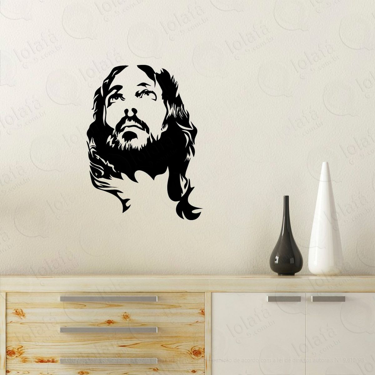 jesus cristo adesivo de parede decorativo para casa, quarto, sala e vidro - mod:8