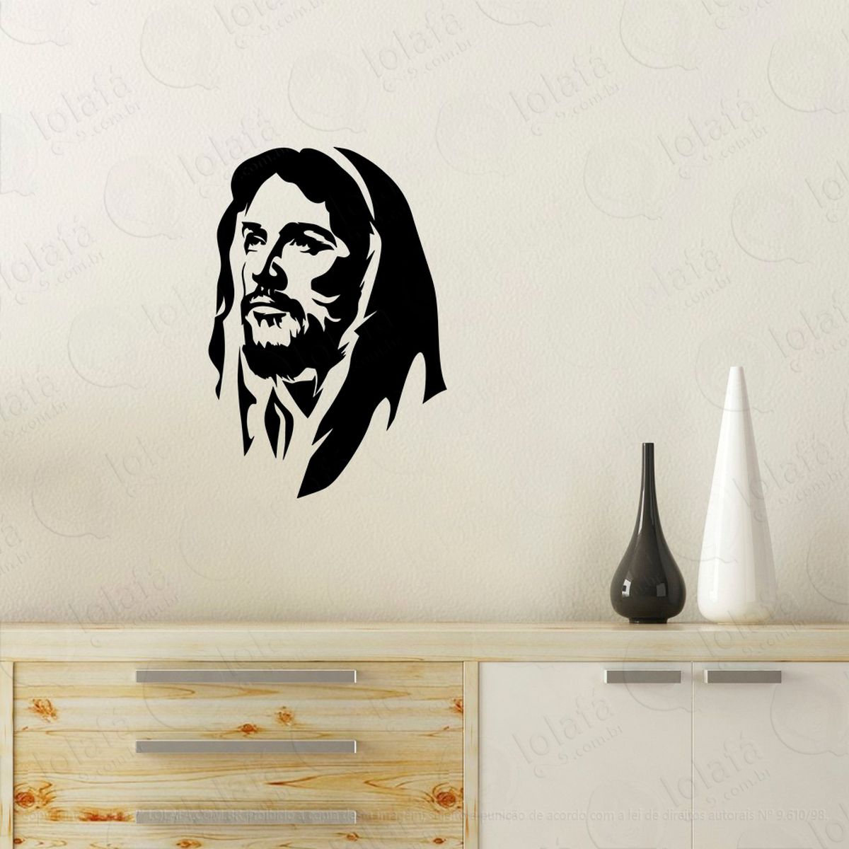 jesus cristo adesivo de parede decorativo para casa, quarto, sala e vidro - mod:9