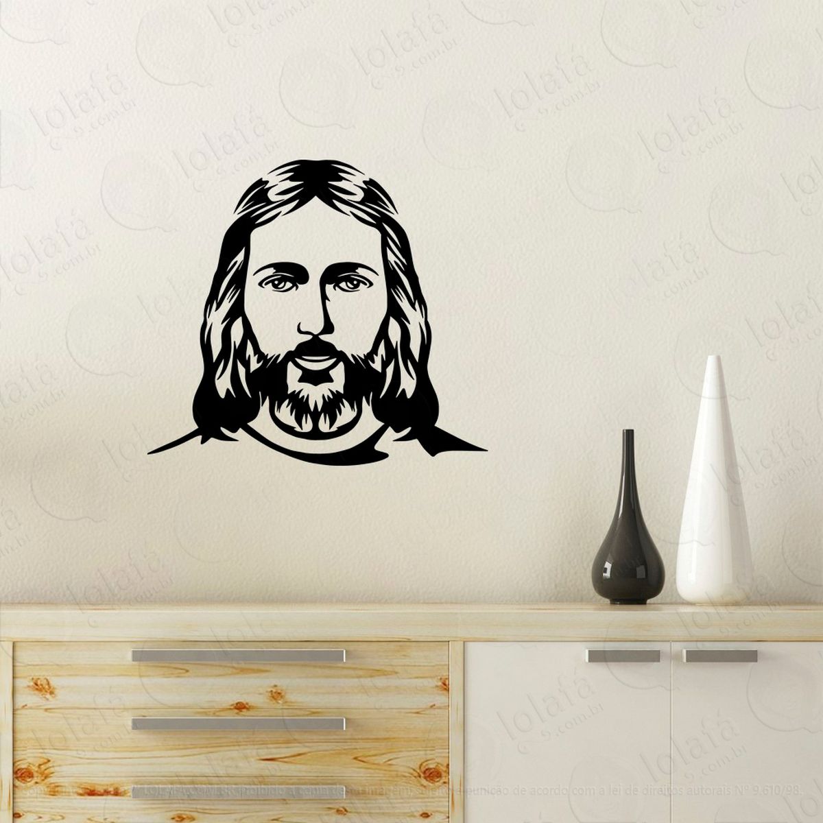 jesus cristo adesivo de parede decorativo para casa, quarto, sala e vidro - mod:10