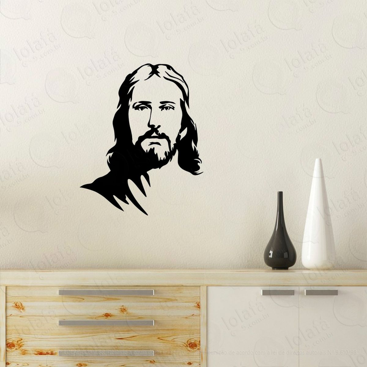 jesus cristo adesivo de parede decorativo para casa, quarto, sala e vidro - mod:11