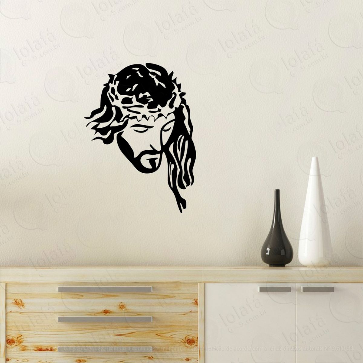 jesus cristo adesivo de parede decorativo para casa, quarto, sala e vidro - mod:12