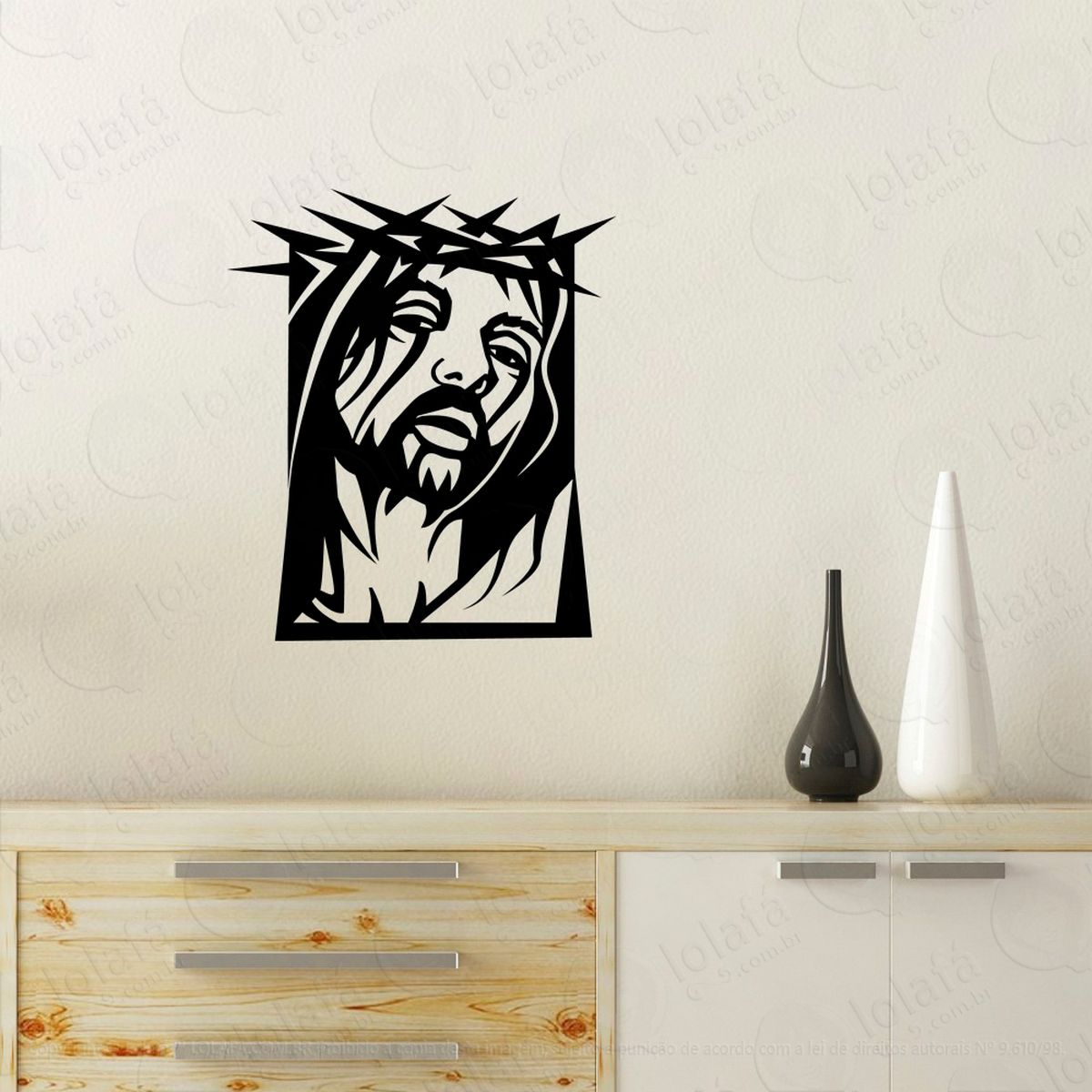 jesus cristo adesivo de parede decorativo para casa, quarto, sala e vidro - mod:13