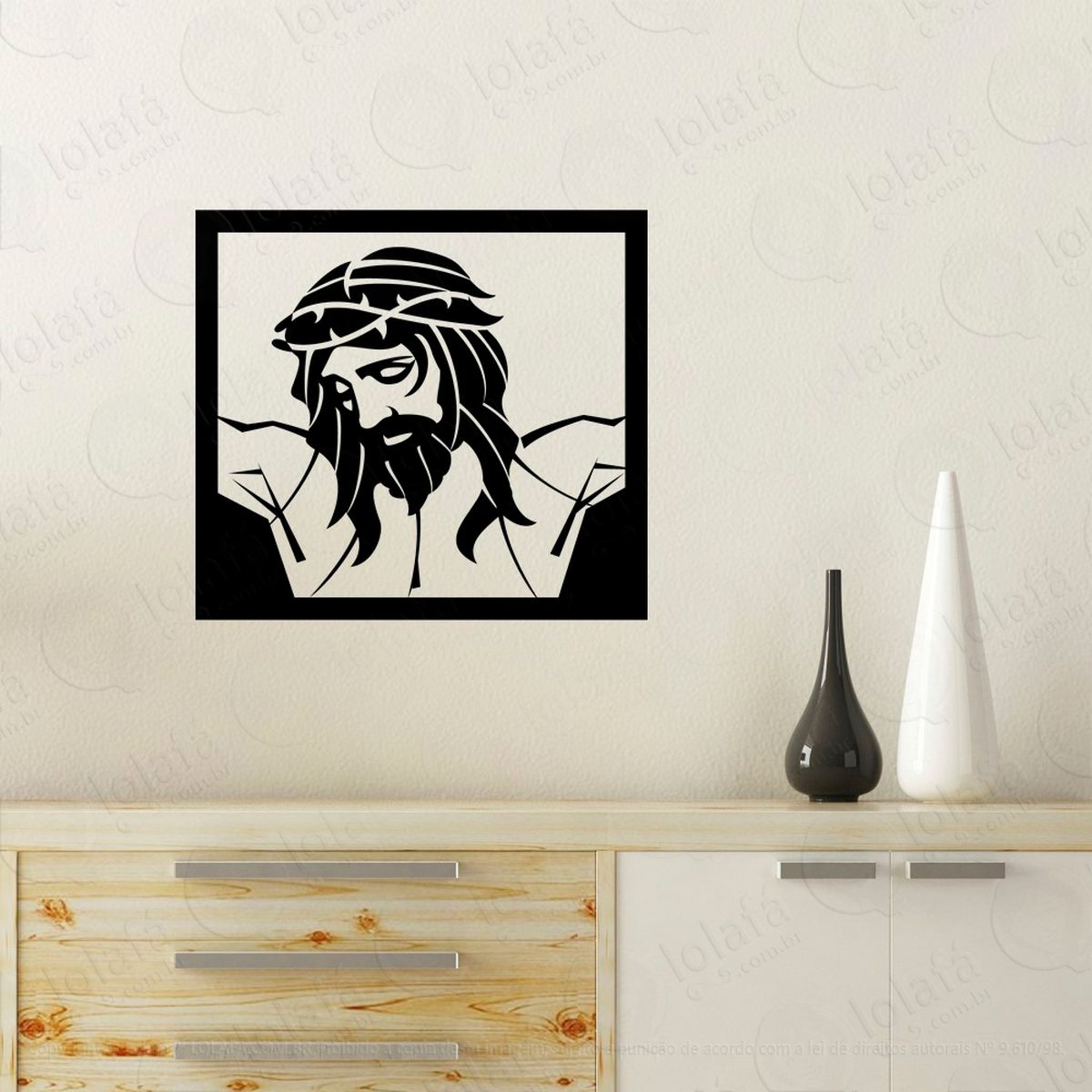jesus cristo adesivo de parede decorativo para casa, quarto, sala e vidro - mod:14