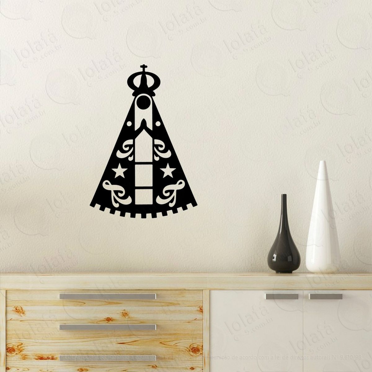 nossa senhora aparecida adesivo de parede decorativo para casa, quarto, sala e vidro - mod:26