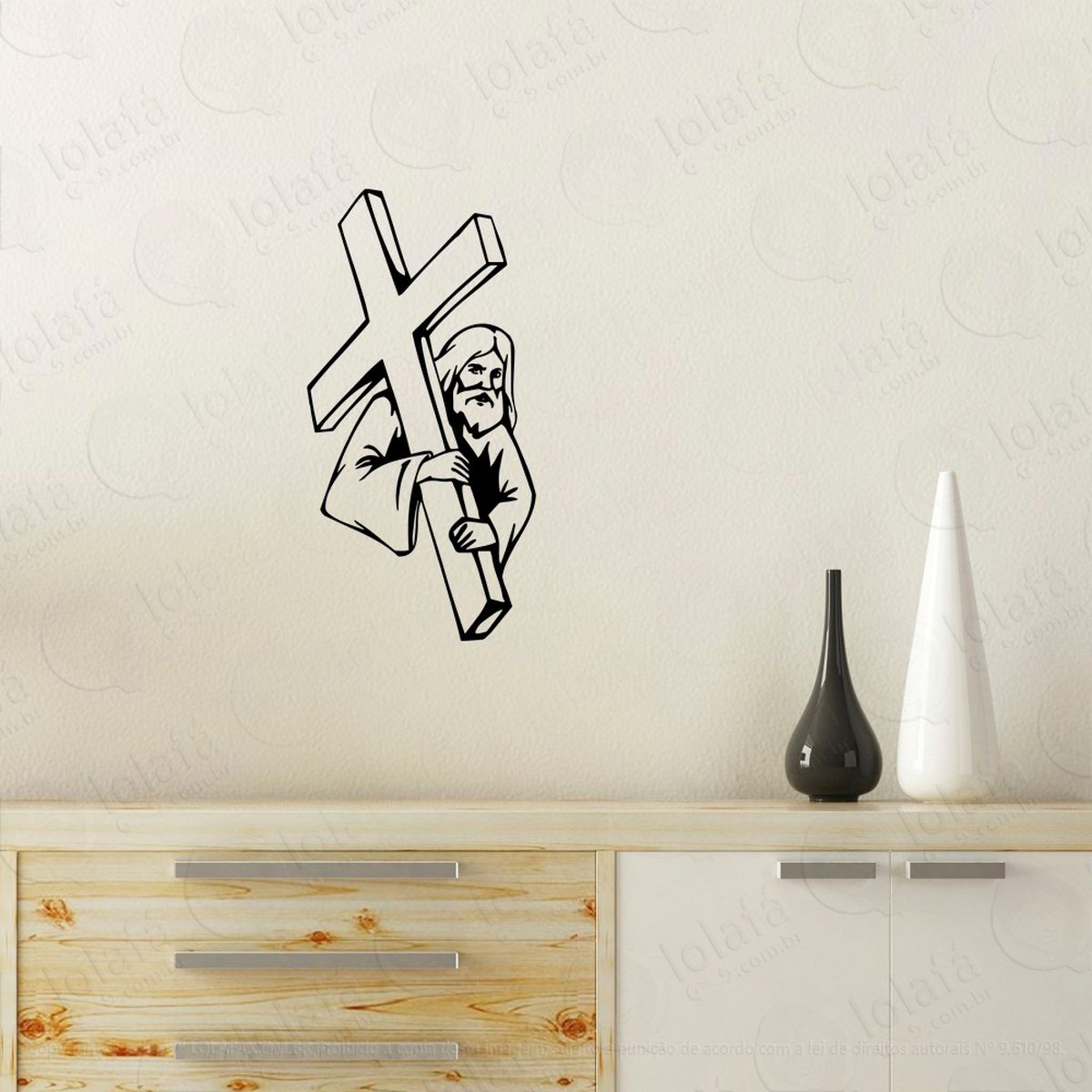 jesus cristo adesivo de parede decorativo para casa, quarto, sala e vidro - mod:46