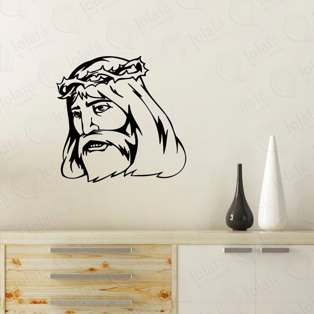 jesus cristo adesivo de parede decorativo para casa, quarto, sala e vidro - mod:47