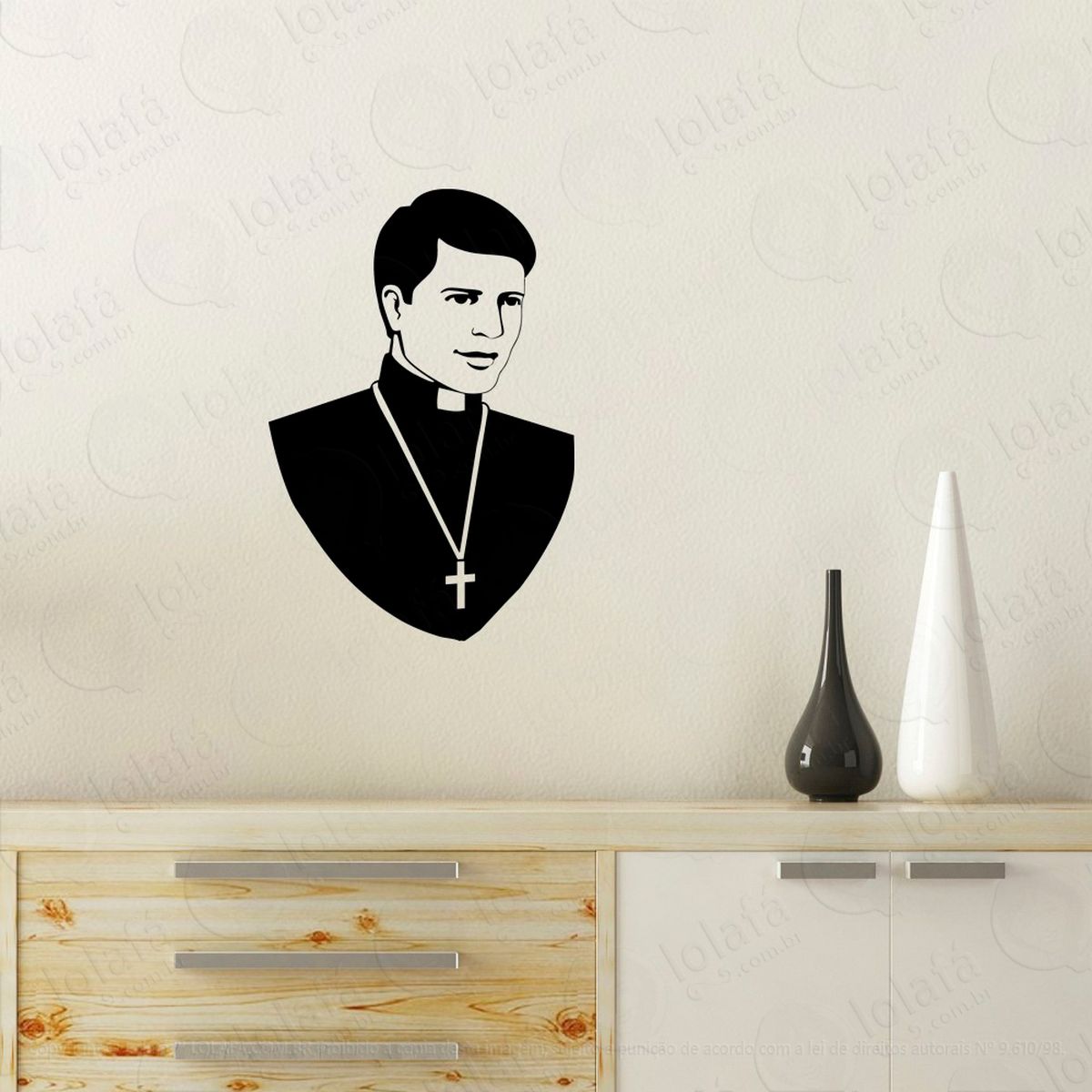 padre adesivo de parede decorativo para casa, quarto, sala e vidro - mod:49