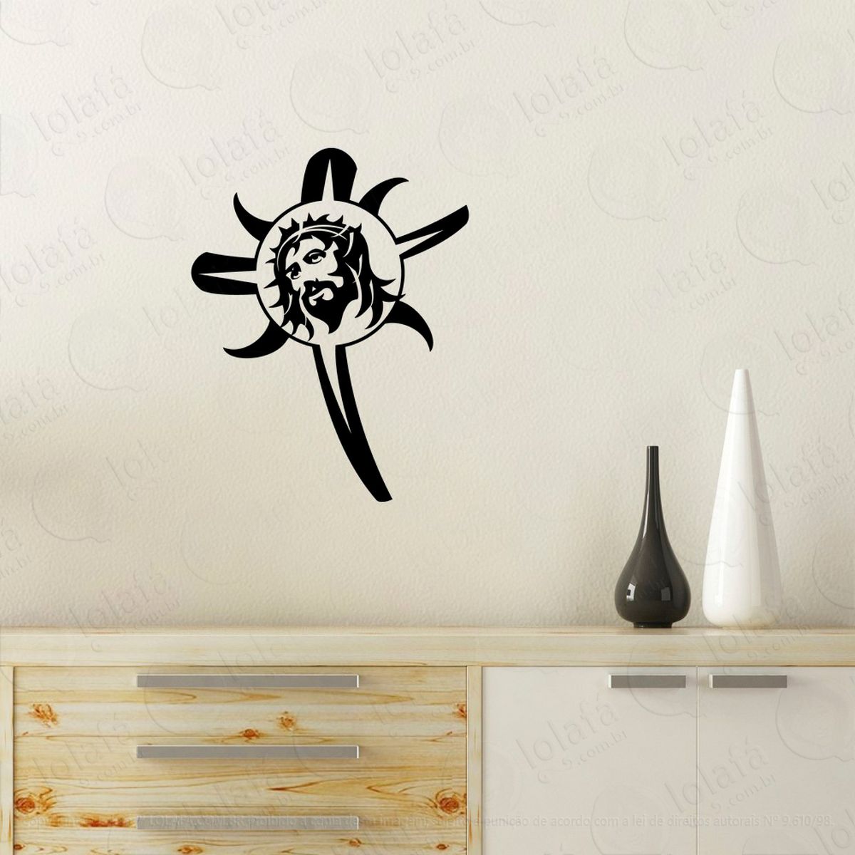 jesus cristo adesivo de parede decorativo para casa, quarto, sala e vidro - mod:58