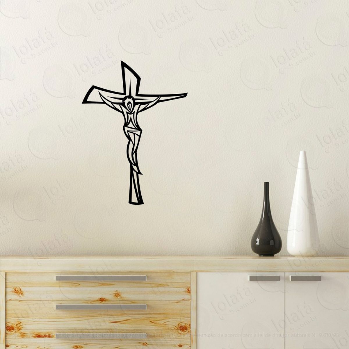 jesus cristo adesivo de parede decorativo para casa, quarto, sala e vidro - mod:59