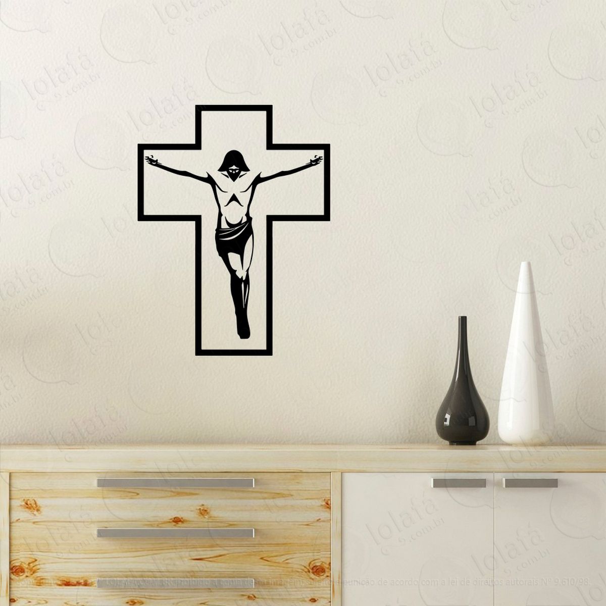 jesus cristo adesivo de parede decorativo para casa, quarto, sala e vidro - mod:60