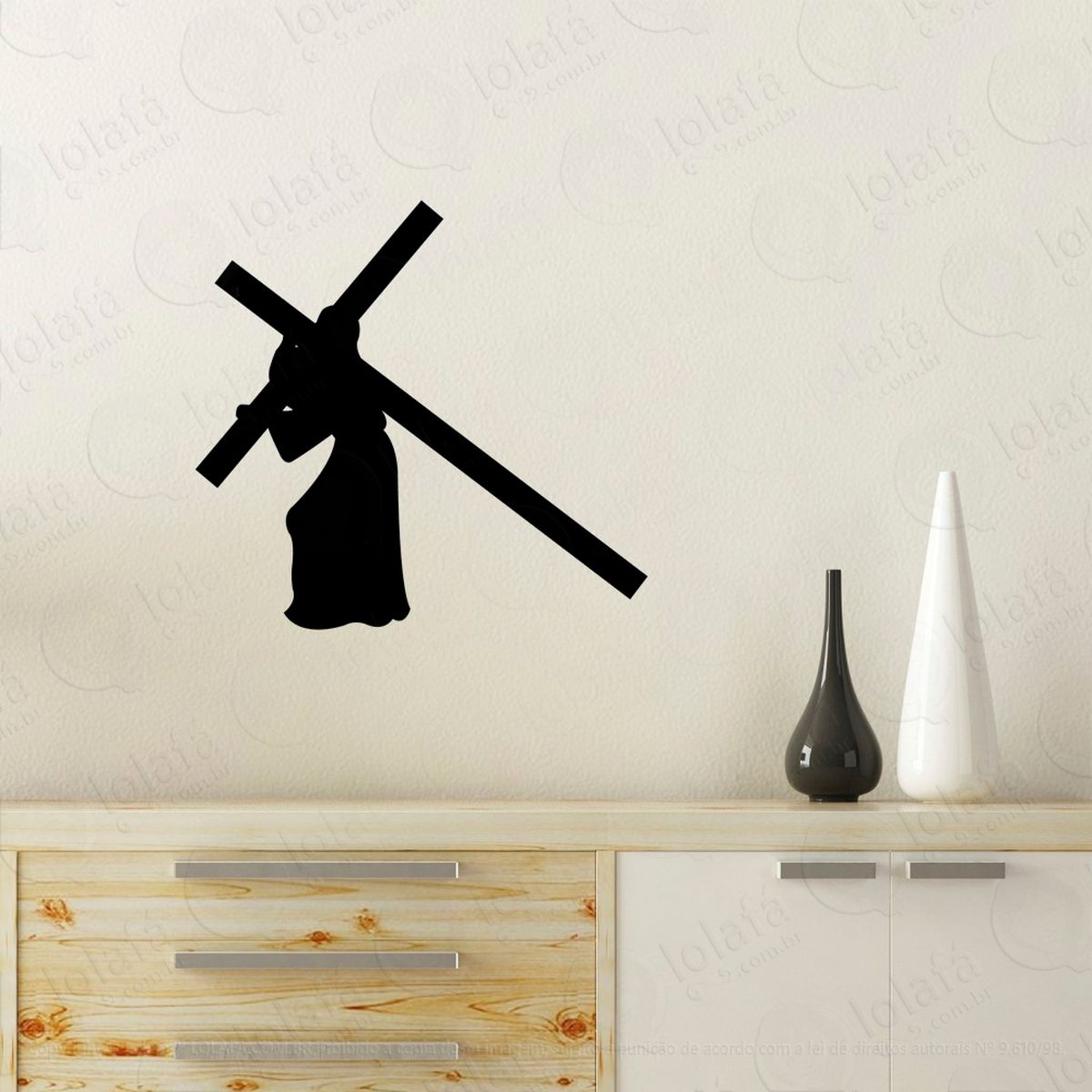 jesus cristo adesivo de parede decorativo para casa, quarto, sala e vidro - mod:64