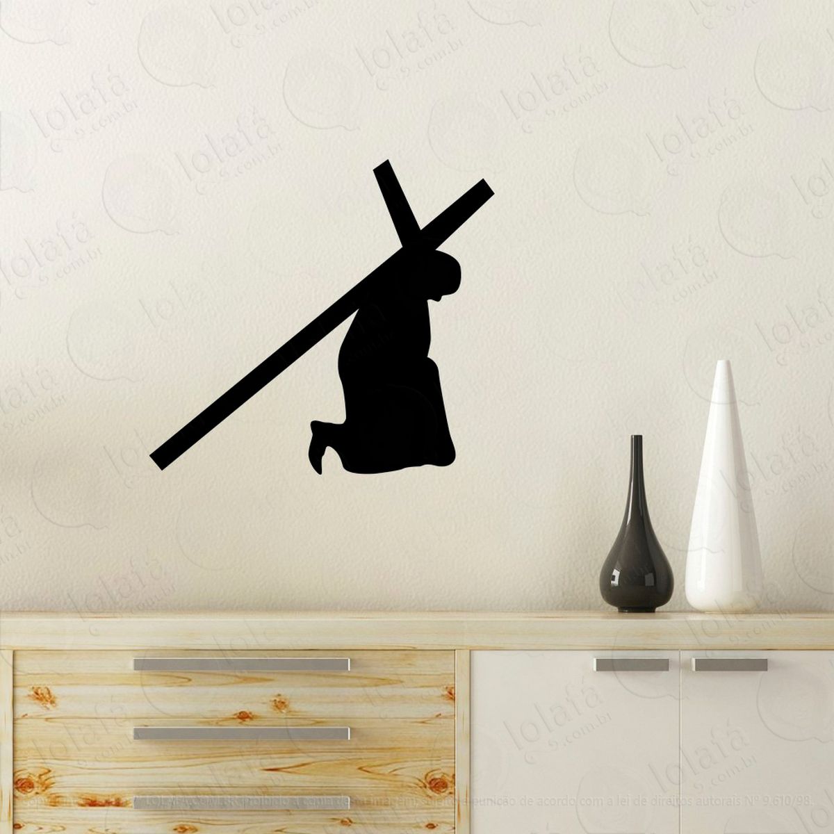 jesus cristo adesivo de parede decorativo para casa, quarto, sala e vidro - mod:65