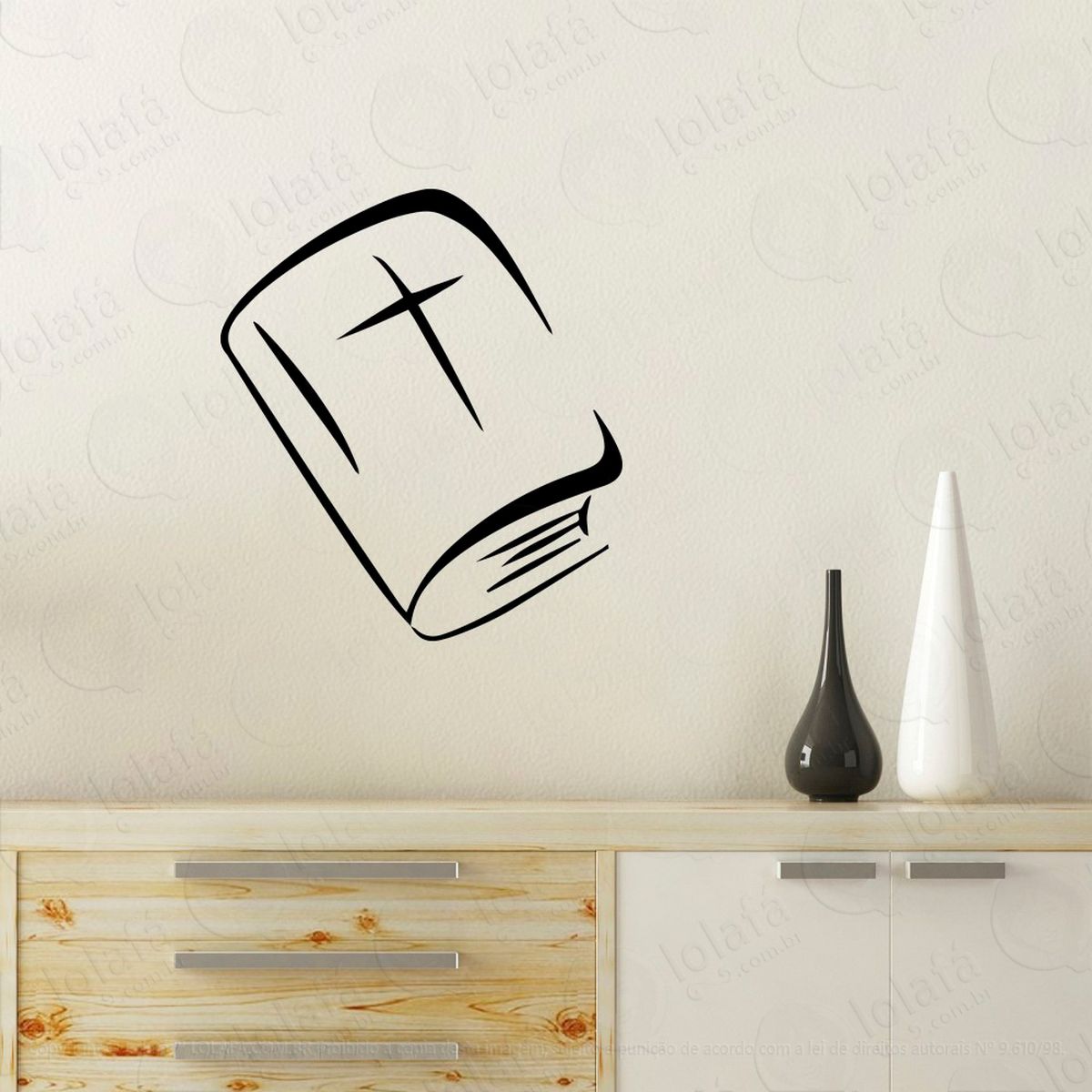 bíblia sagrada adesivo de parede decorativo para casa, quarto, sala e vidro - mod:75