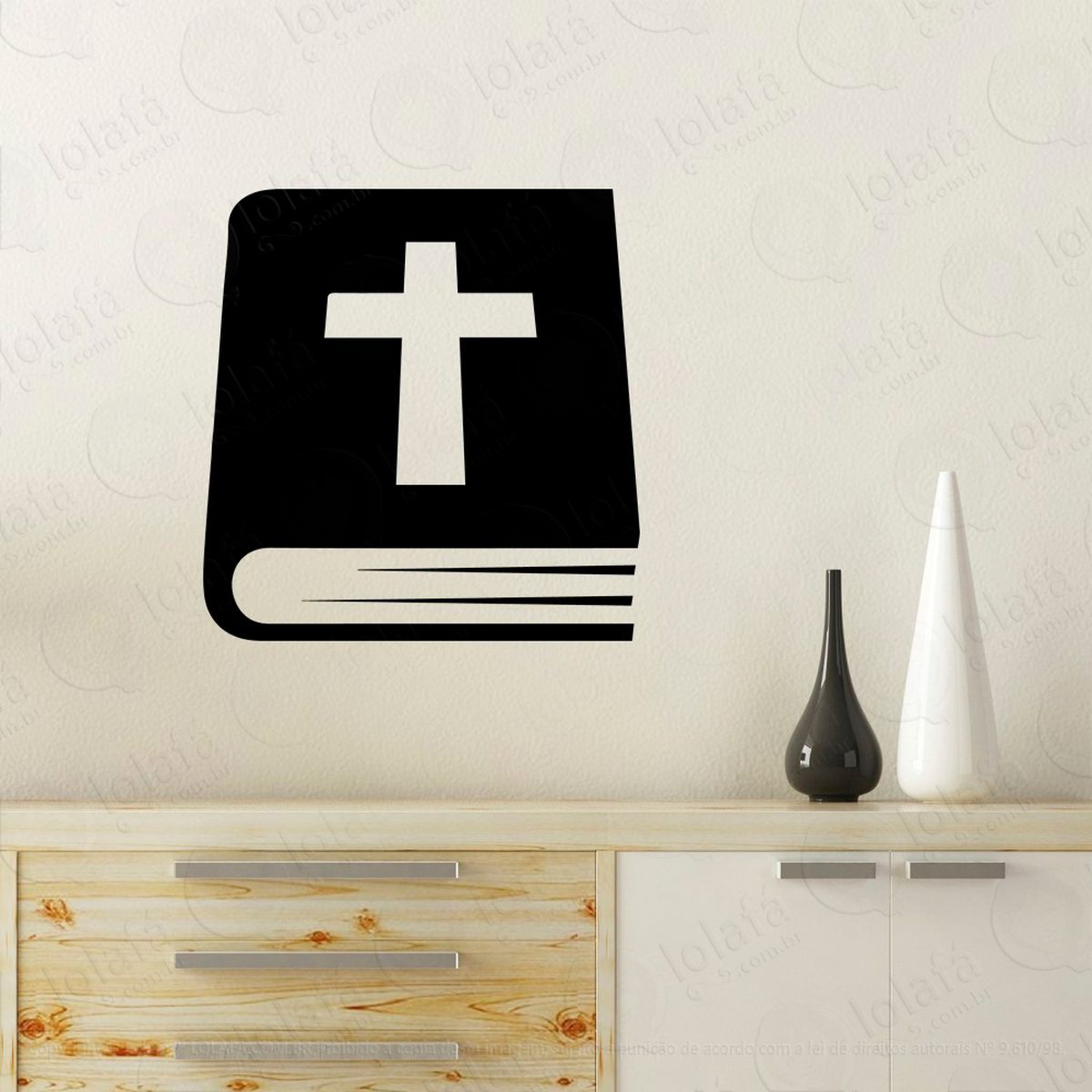 bíblia sagrada adesivo de parede decorativo para casa, quarto, sala e vidro - mod:79