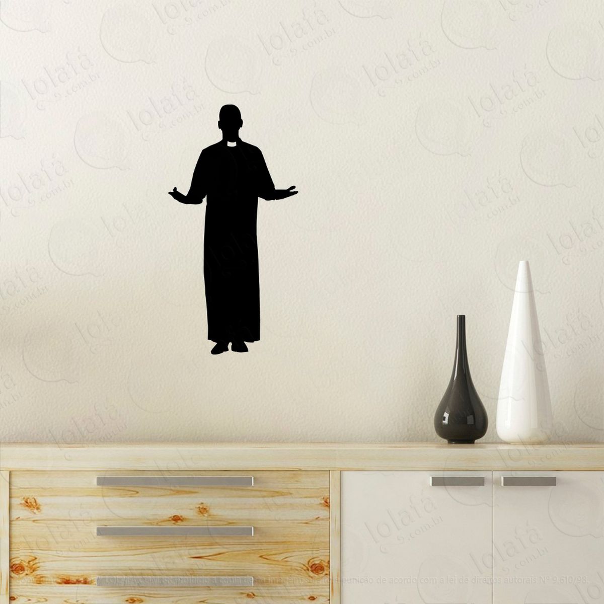 padre adesivo de parede decorativo para casa, quarto, sala e vidro - mod:86