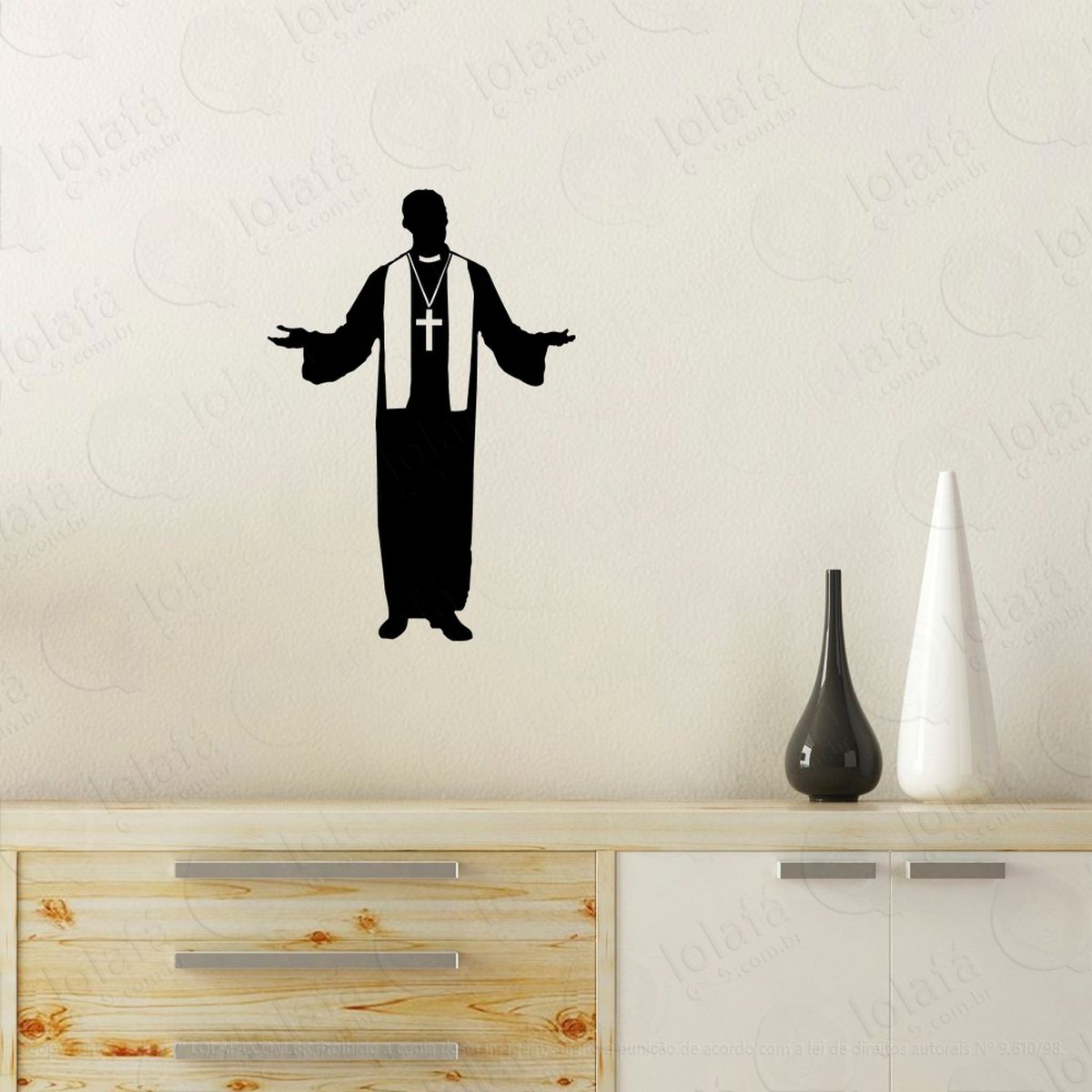 padre adesivo de parede decorativo para casa, quarto, sala e vidro - mod:87